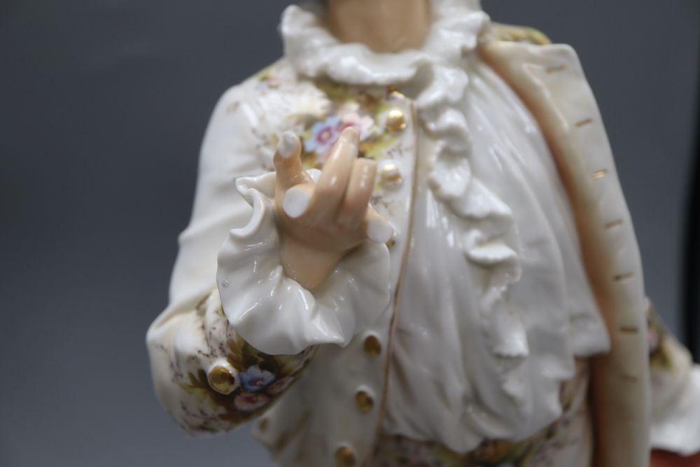 A pair of Rudolstadt Volkstedt figures of a lady and gentleman, height 40cm